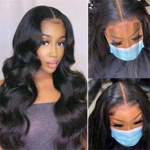 Body Wave 5X5 Invisible Hd Lace Closure Wigs Pre Plucked Natural Black Human Hair Wigs For Women - Image 4