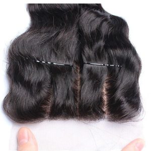 Natural Color Loose Wave Brazalian Remy Hair Silk Base Top Closure Piece With Scalp 4x4inchs - Image 4