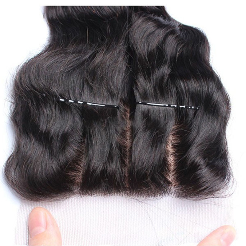 Natural Color Loose Wave Brazalian Remy Hair Silk Base Top Closure Piece With Scalp 4x4inchs - Image 4