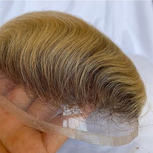 Toupee for Men Human Hair Men's Thin Skin Hair system with French Lace Hair Line Front 8x10 Inches Men Wigs Touppe For Black Men 22# color - Image 54