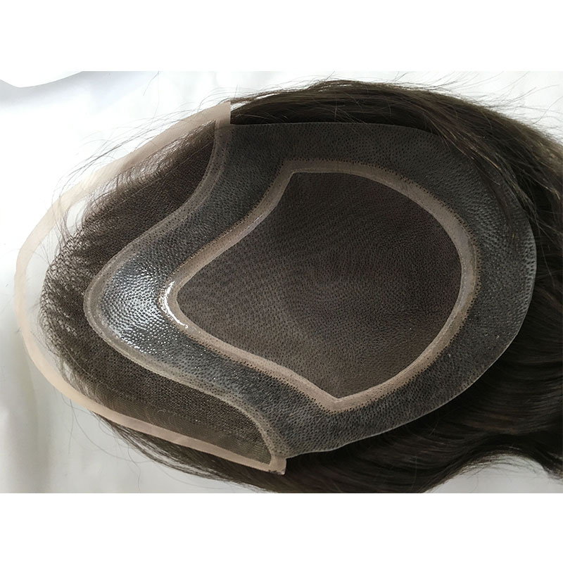 Men's Toupee 10x8 Human Hair 7# Brown Mens Toupee Thin Skin Around with Mono Lace with PU - Image 21