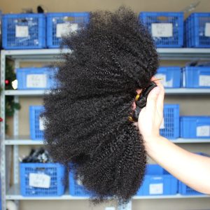 Afro Kinky Curly Indian Remy Human Hair Extension 4 Bundles Deals Natural Color - Image 6