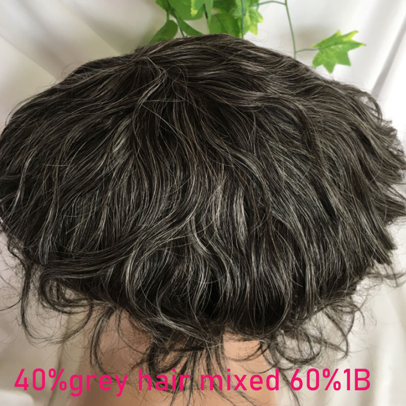Full Franch Lace Base Toupee for Men 10x8" Human Hair pieces Men's Toupee Replacement System Men Wigs Human Hair Pieces 1B/80 Color - Image 29