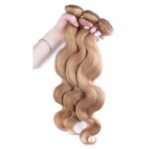 Bundle Hair Color #27 Honey Brown Body Wave Brazilian Remy Hair Weave 3pcs Buddles - Image 2