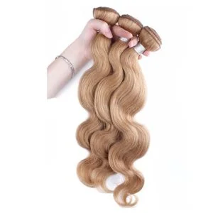 Bundle Hair Color #27 Honey Brown Body Wave Brazilian Remy Hair Weave 3pcs Buddles - Image 2