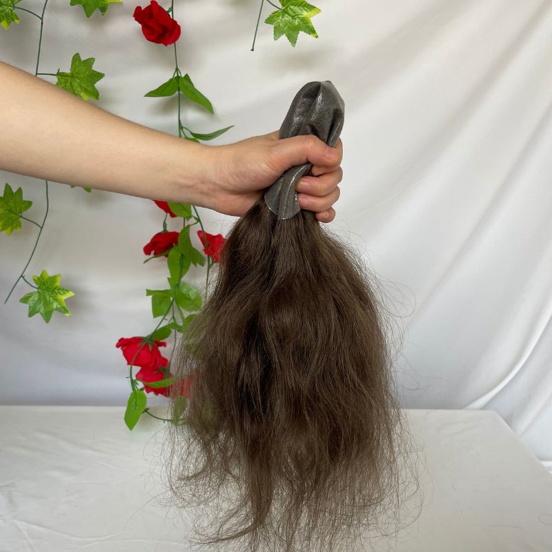 Men's Toupee #4 Brown Color Toupee for Men Cambodian Human Hair System Super Thin Skin Base Full PU Hairpieces 8x10 Inch V-Loop Hair Replacement - Image 5