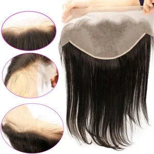 Alternative view of 13x6 Transparent Lace Frontal Closure Swiss Lace frontal with babyhair straight hair