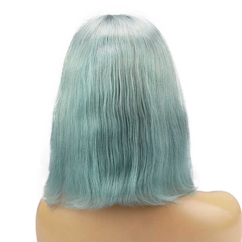 13x6 Light Green Human Hair Middle Deep Part Lace Front Wigs 150 Density Brazilian Human Hair Wig Bleached Knots - Image 4