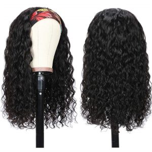 Headband Wig Human Hair Water Wave Headband Wigs For Black Women Brazilian Virgin Hair Wet and Wavy Headband Wig - Image 4