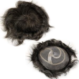 Pwigs Hair Replacement for Men Thin Skin Toupee Mono Lace Top Men's Hair Pieces Replacement System 1B Mixed 20%Grey Hair Men's Wig 10x8inch - Image 19