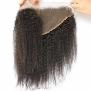 Alternative view of 13x6 Lace Frontal With Natural Hairline Kinky Straight Brazilian Remy Hair Lace Frontal