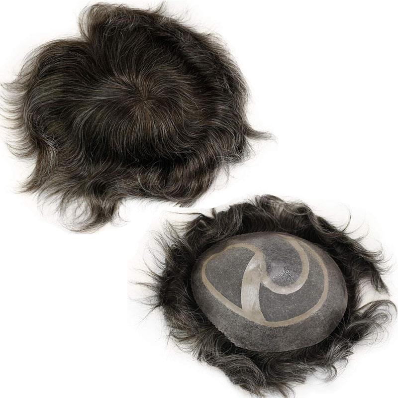 Toupee for men Hair pieces 100% European Virgin Human Hair Replacement System For Men 10"x8" Human Hair Toupee Men Hair Piece #18 Light Brown Color - Image 25