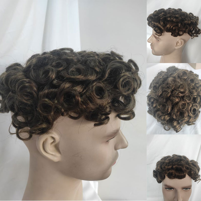 Pwigs Hairpiece Super Thin Full Swiss Lace Mens Toupee Soft Light Density Hairpieces Remy Human Hair Repalcement Bleached Knots Transparent Hair Syste - Image 9