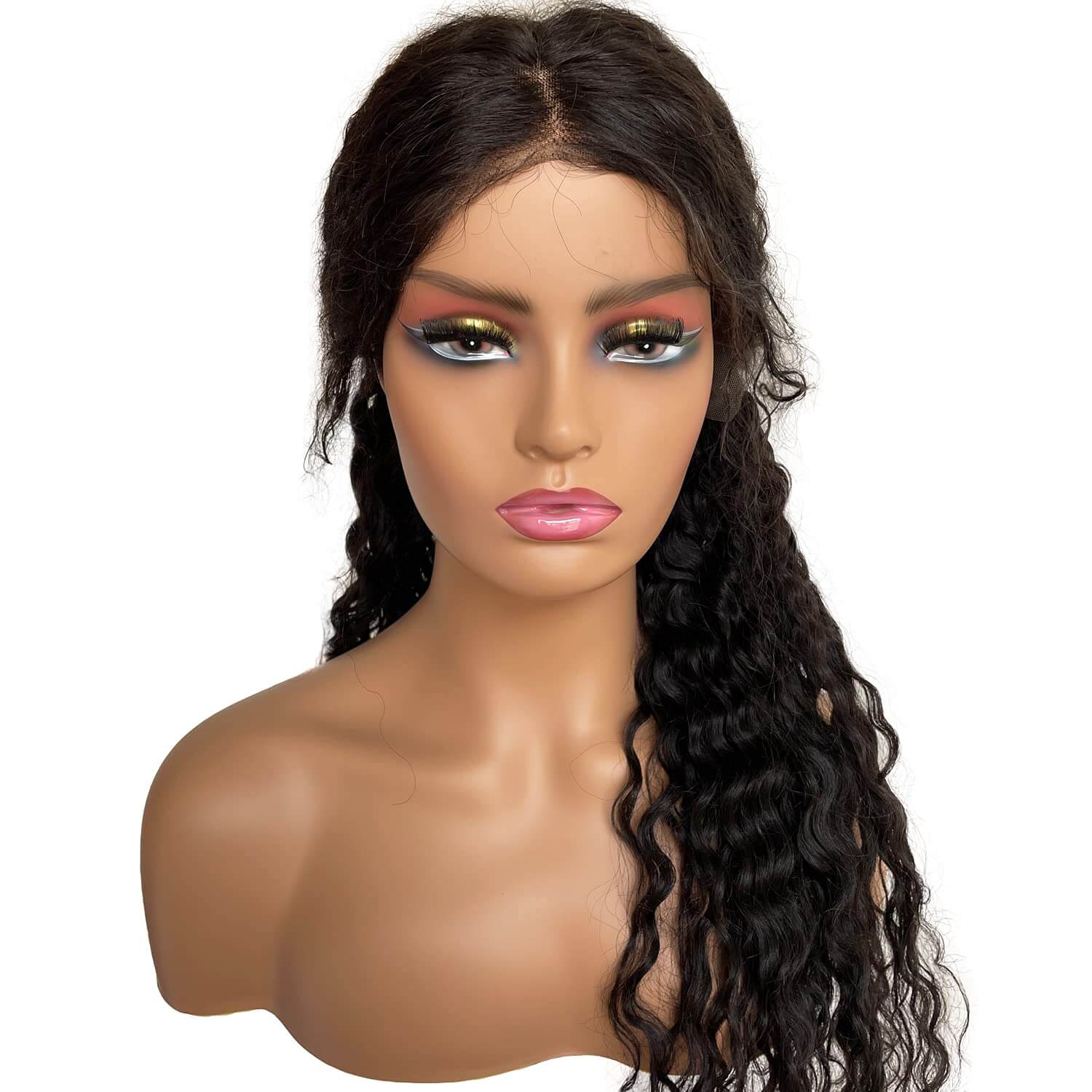 Realistic Female PVC Mannequin Head With Make Up Face and Shoulders Display Manikin Head Bust for Wigs,Makeup,Hats,Sunglasses Beauty Accessories - Image 2