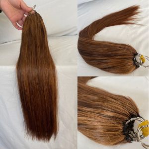 Pwigs 200pcs/Bundle Feather Line Hair Extensions 100%  Camodian Human Hair Extensions Long Straight  18-24inch Invisable Installation Brown Color