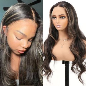 1B Ombre Blonde 613  13x4 Lace Front Wigs Body Wave  Highlight Human Hair Wigs with Baby Hair Pre Plucked 150% Density