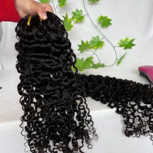 Pwigs Burmese Curly Brazilian Remy Human Hair Weft Hair Weave Bundles 12A Hair Products Curly Human Hair Extensions - Image 8