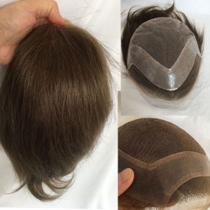 Human Hair Piece Wigs Toupee for Men Hair Replacement System Human Hair Toupee For Men Natural Lace Front with Skin 10x8 Straight 60# White Color - Image 10