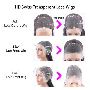 Kinky Straight Human Hair Wigs HD Swiss Transparent Lace Front Human Hair Wigs Peruvian Pre Plucked 13x4 Lace Front Wigs For Black Women Glueless Remy - Image 7