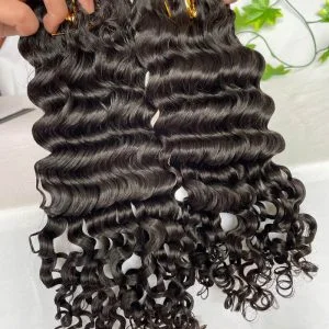 Alternative view of Burmese Curl Indian Virgin Pwigs Human Hair Bundles Weft Hair Weave Bundles 10A Hair Curly Human Hair Extensions