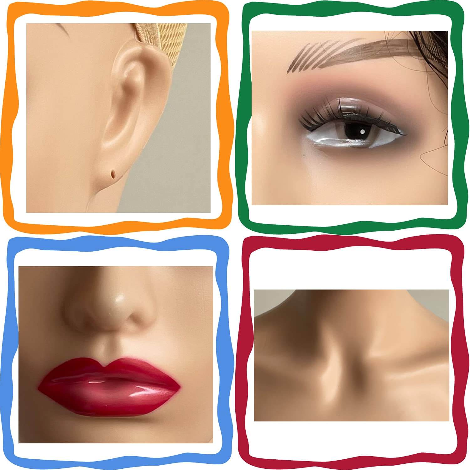 PWig Mannequin Heads 3Colors Bust Female Realistic Manikin Head with Face and Shoulders for Wigs Beauty Accessories Displaying - Image 15
