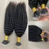 Kinky Curly Nano  Human Hair Extensions Hair Plastic Tip Keratin Nano Hair Extensions Brazilian Virgin Hair  Extensions Nano Human Hair Extensions