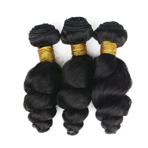 13x6 Lace Frontal With 3 Bundles Brazilian Loose Wave Bundles With Frontal Closure With Baby Human Hair Natural Color - Image 8
