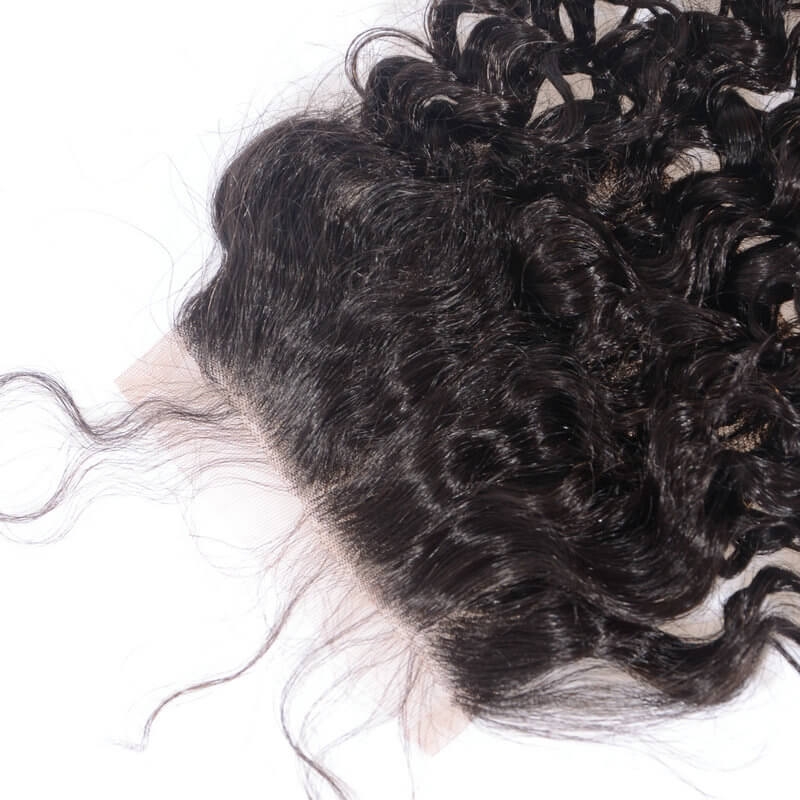 Transparent HD Swiss Thinner lace Curly Natural Color Lace Closure With Natural Baby Hair Bleached Knots Lace Size 5x5 Unprocessed Human Hair - Image 3