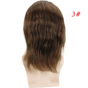 Silky Straight Wave 12 Inch Long Human Hair Toupee for Men 8x10 Hairpieces Human Hair Mens Toupee Mono Net with PU around Ombre Ash Blonde Color - Image 20