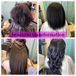 Brazilian Afro Kinky Straight I Tip Microlinks Hair Extensions Human Hair 100% Virgin Hair For Women Yaki Bulk Hair Pwigs - Image 6