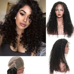 Alternative view of 360 Lace Wig 180% 10A Brazilian Human Hair Wigs Deep Curly Free Part Wig with Baby Hair for Women