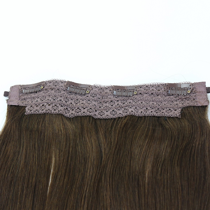 Brazilian Human Hair Flip Hair Extension Color #4 Flip In Hair Extension Straight Hair - Image 4