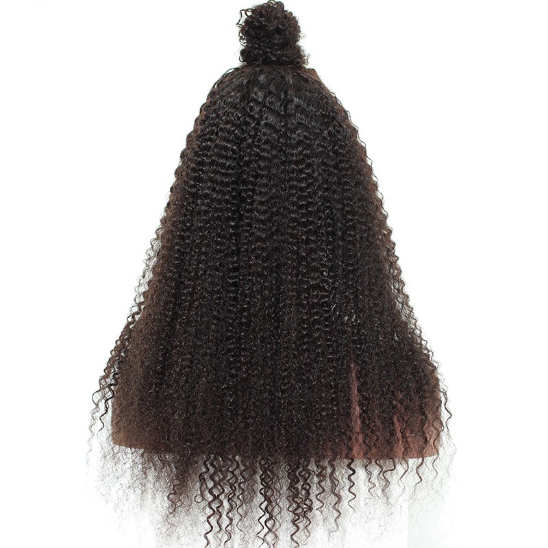 Natural Full Lace Wigs Kinky Curly Human Hair 150% Density Pre-Plucked Brazilian Remy Human Hair Bleached Knots With Baby Hair - Image 4