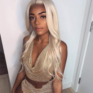 #60 Color Platinum Blonde 13x4 Lace Front Human Hair Wigs For Women HD Transparent Lace Glueless Lace Wigs European Human Hair - Image 4