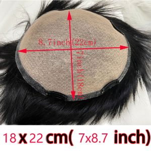 Pwigs Toupee For Men Silk Base Toupee Real Human Hair Replacement System For Men Hair pieces Natural Hairline Clip in Crown 1B Color - Image 8