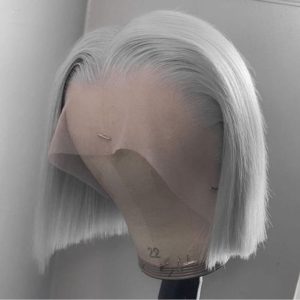 Bob HD Lace Wig 13x4 13X6 Straight Silver Color Cambodian Human Hair Wigs Pre Plucked Grey Lace Front Wig 150% Density - Image 3