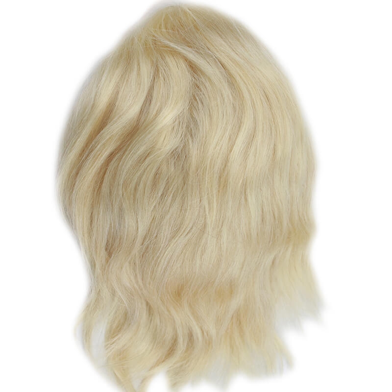 Color #613 French Lace Men Toupee For Men Bleached and tiny Knots Hair Replacement - Image 6