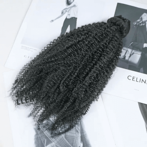 4A 4B 4C Natural Color Unprocessed Raw Brazilian Afro Kinky Curly  Hair Bundle Kinky Curly Remy Hair 12A Curly Afro Weave Human Hair Extensions 3 Bundles Hair - Image 3