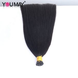 Natural Black Color Yaki Hair Extension I Tips Hair 10A Color Silky I -Tip Light Yaki Straight I Tips - Image 3