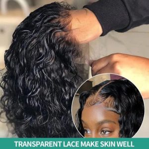 13x4 Lace Front Wig Curly Cambodian Human Hair Wigs 180% Density Kinky Curly Wigs For Black Women Black Color with Baby Hair - Image 4