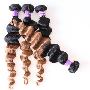 Alternative view of 1BT30 Ombre Hair Bundles Weave Malaysian Hair Bundle Deep Wave Weaving Hair Bundles Natural Black