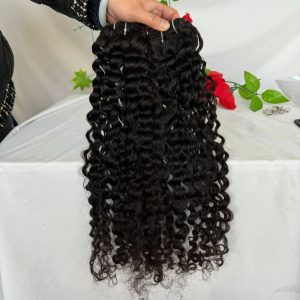 12A Deep Curly Raw Burmese 100% Human Hair Extension Burmese Curly Human Hair Weft Unprocessed Virgin Human Weave 3 Bundle - Image 2