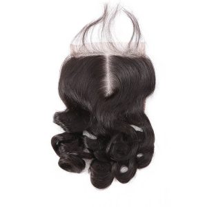 Alternative view of Transparent HD Swiss Thinner lace Middle Part Loose Wave Human Hair Lace Top Closure Size 5x5 Natural Color Bleached Knots