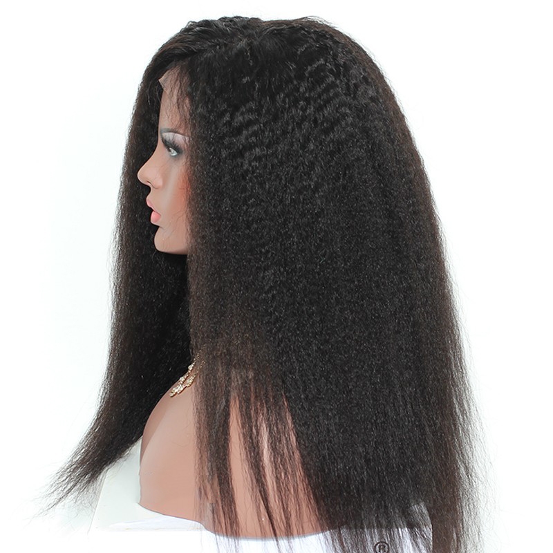 Natural Looking Lace Front Wigs 250% Density Pre pLucked Natural Black Glueless Brazilian Wigs Kinky Straight Natural Hair Line for Black Women - Image 3