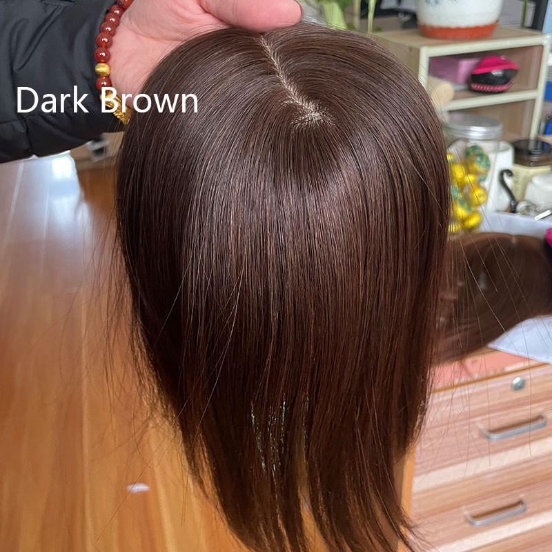 PWigs 13x15cm Hair Closure Silk Base Top Hair pieces Crown Topper Clip in Hair Toppers Top Hairpieces for Women Toupees Human Hair - Image 13
