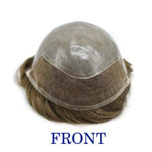 Hairpiece Men'S Toupee Lace front Hair Replacement System Bleach Knot Natural Hairline Hairpiece Thin Skin Black Human Hair Poly Toupee - Image 9