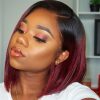 Peruvian Hair Wine Red With Dark Root Lace Front Bob Wig