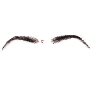 Fake Eyebrow Swiss Lace Invisible Eyebrows For Women and Men Black Color 100% Human Hair Full Hand Tied Eyebrow Hair - Image 7