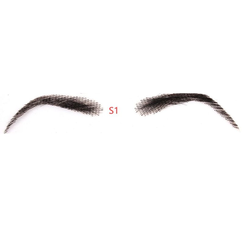 Fake Eyebrow Swiss Lace Invisible Eyebrows For Women and Men Black Color 100% Human Hair Full Hand Tied Eyebrow Hair - Image 7