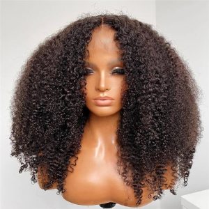 3C 4A Afro Kinky Curly Wig HD Swiss Transparent Lace Front Wig 13x4 Lace Front Wig Human Hair Pre Plucked Remy Brazilian Lace Frontal Wig For Black Wo